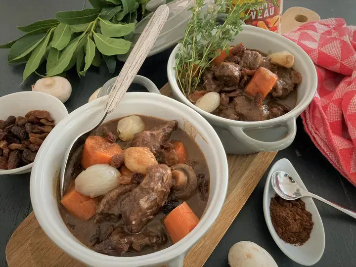 Boeuf bourguignon sucré salé
