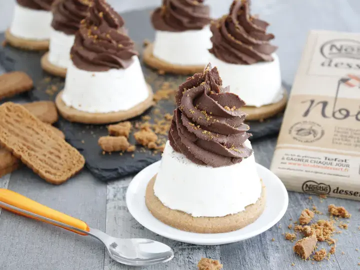 Sablé speculoos panna cotta ganache au chocolat