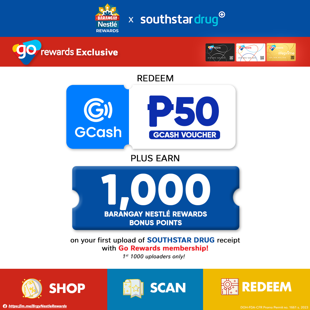 Southstar Drug x Go Rewards Members P50 GCash Reward