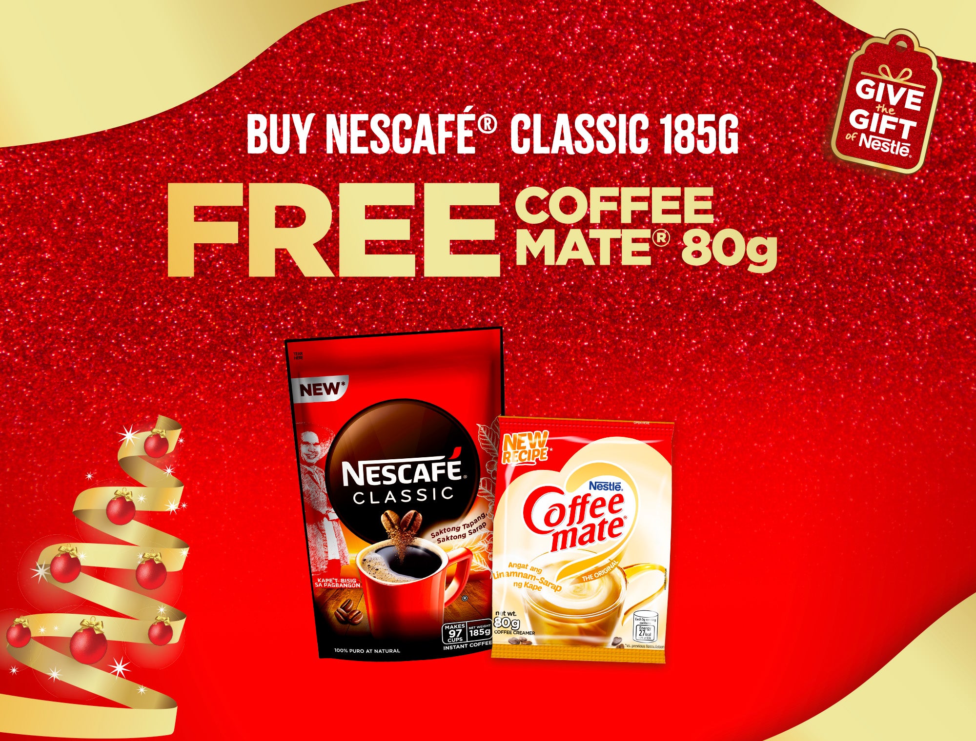 Nescafe Classic 185g Free Coffee Mate 80g