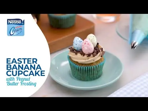 Preview image for the external video "Easter Egg Hunt Banana Cupcake with Peanut Butter Frosting".