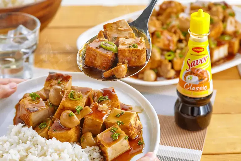 Savorventure Tofu and Mushroom Salpicao