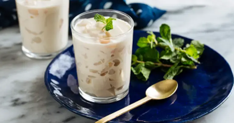 creamy almond and lychee jelly