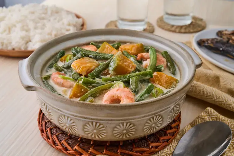 Ginataang Sitaw Kalabasa, at Hipon