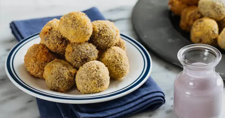 Langka and Cashew Graham Balls with Creamy Ube Sauce