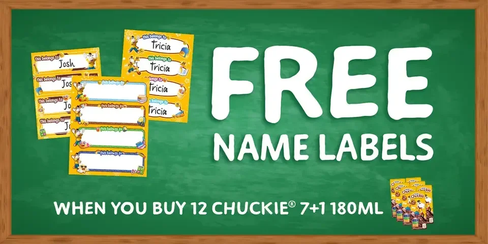 2 FREE Chuckie Name Labels