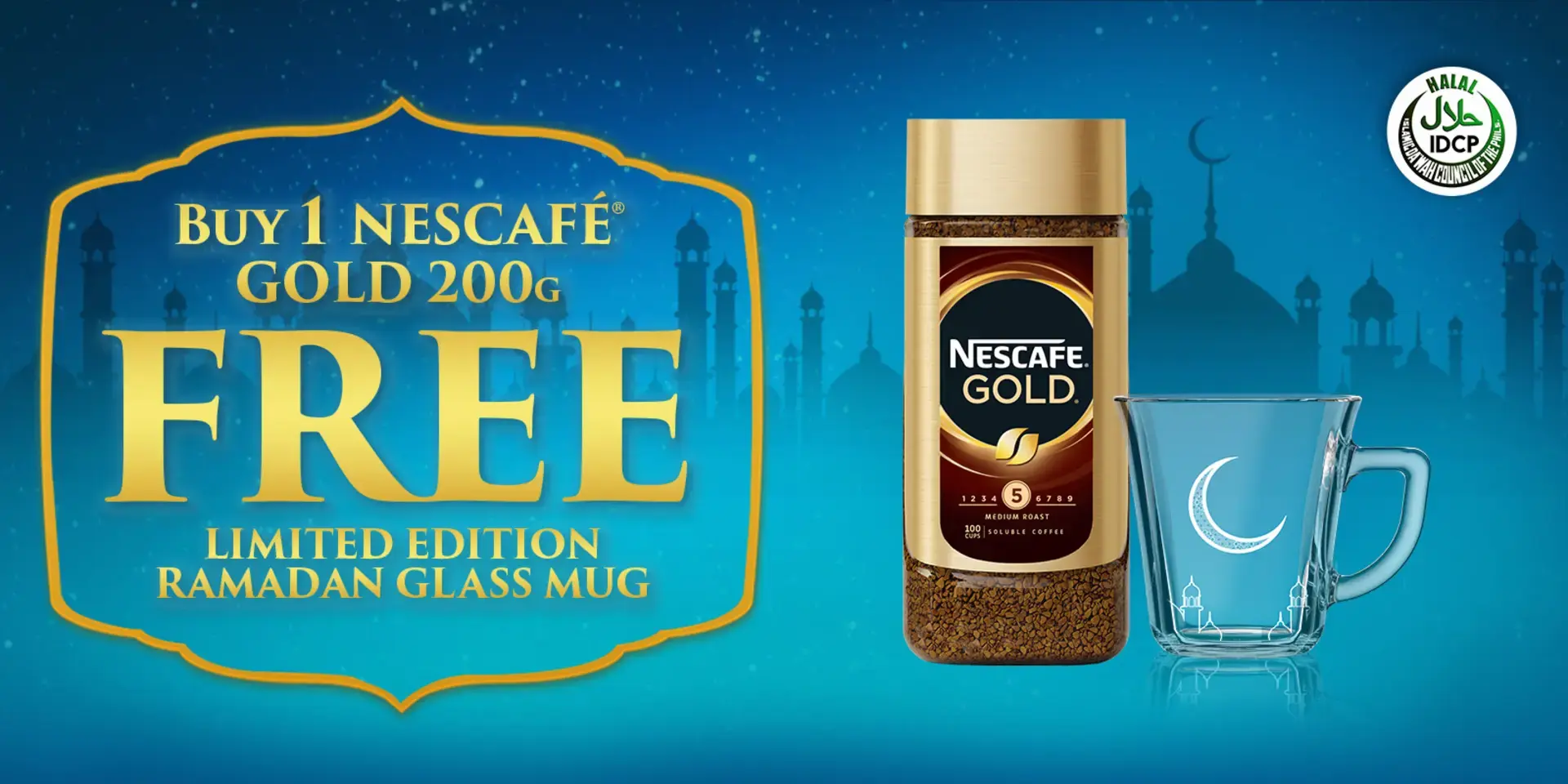 Buy 1 Nescafé Gold 200g FREE Ramadan Glass Mug