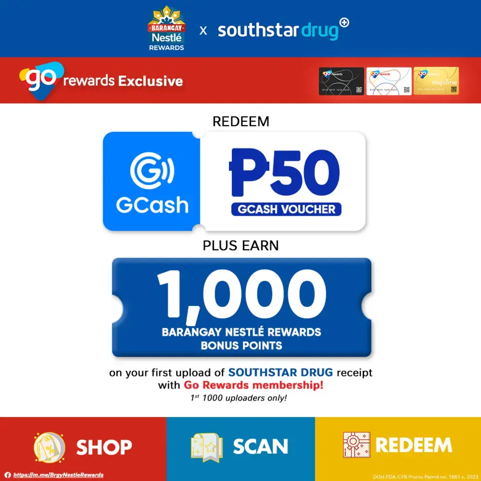 Southstar Drug x Go Rewards Members P50 GCash Reward