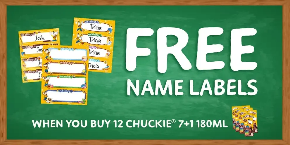 2 FREE Chuckie Name Labels