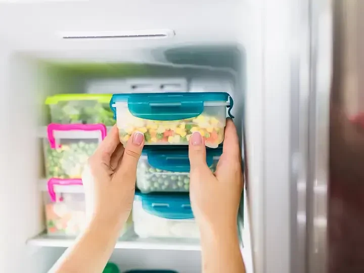 Container with mixed frozen vegetables v2