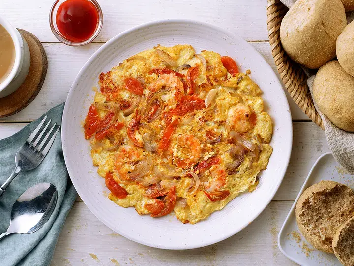 Magical Tortang Sibuyas at Kamatis with Shrimp