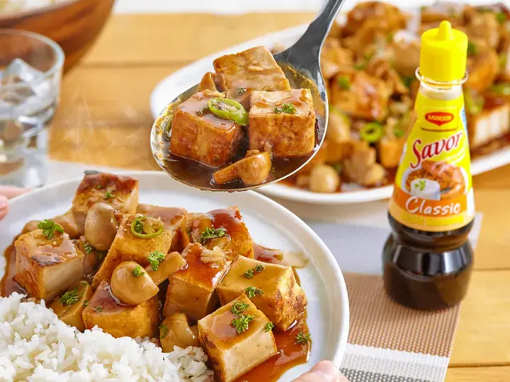 Savorventure Tofu and Mushroom Salpicao
