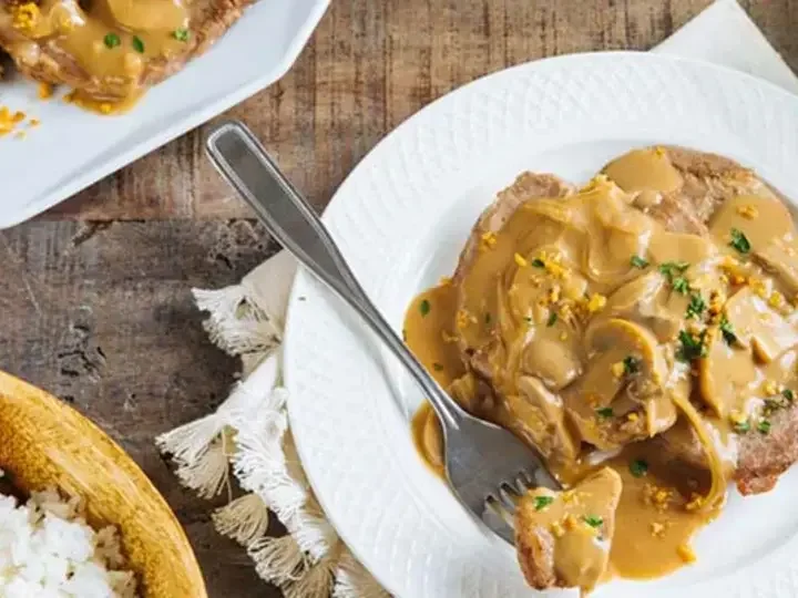 Pork Steak in Mushroom Sauce Main