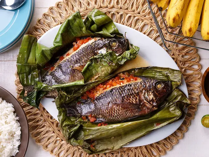 Steamed Tilapia in Banana Leaf