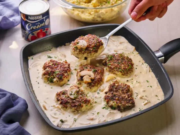 Salisbury Steak with Mushroom Cream Gravy
