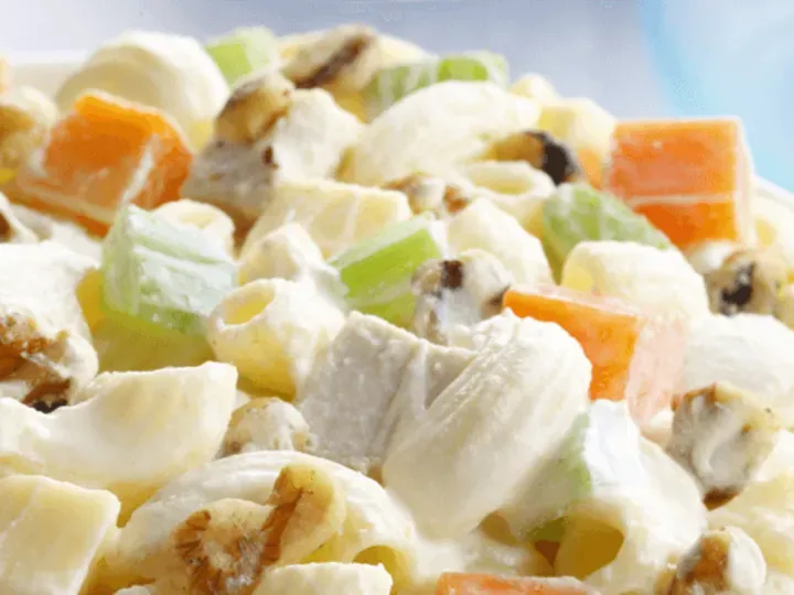 creamy macaroni in truffle dressing