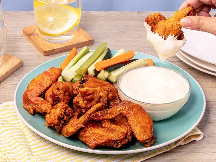 Buffalo Wings with Garlic Cream Sauce
