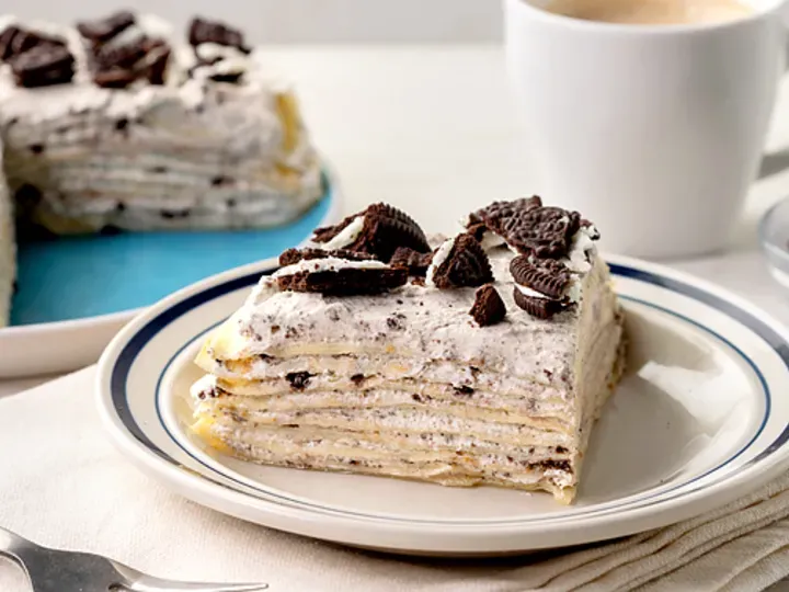 cookies and cream crepe cake
