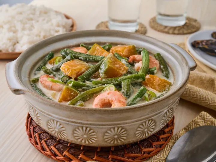 Ginataang Sitaw Kalabasa, at Hipon