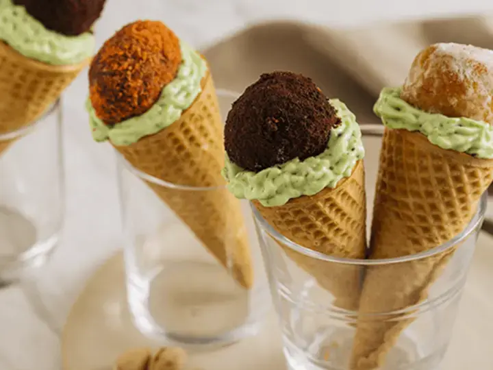 Donut Balls on Cones