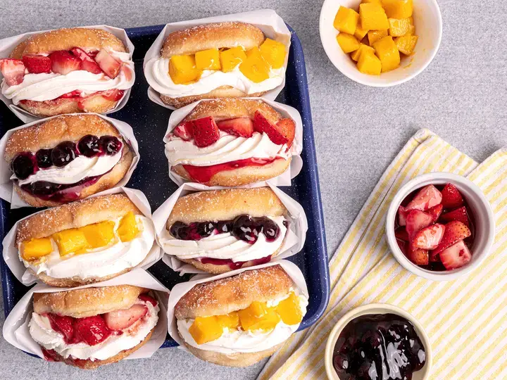 Fruit and Cream-filled Doughnuts