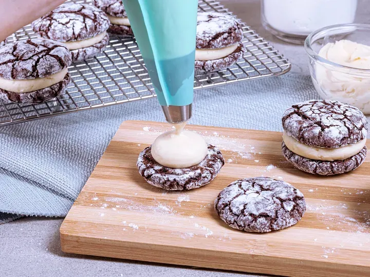 Chocolate Crinkles with Cream Cheese Frosting