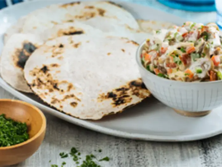 Spanish Tortilla with Creamy Chicken and Tuna