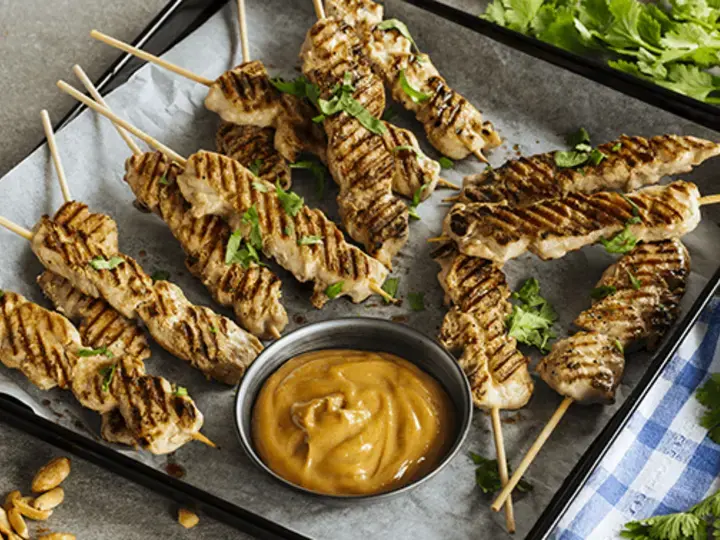 Scrumptious Chicken Satay in Creamy Peanut Sauce