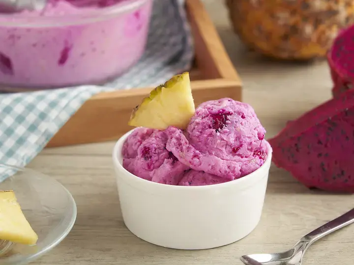 Dragon Fruit and Pineapple Ice Cream