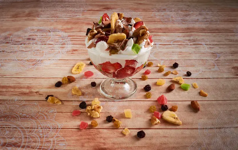 Koko crunch and yogurt parfait