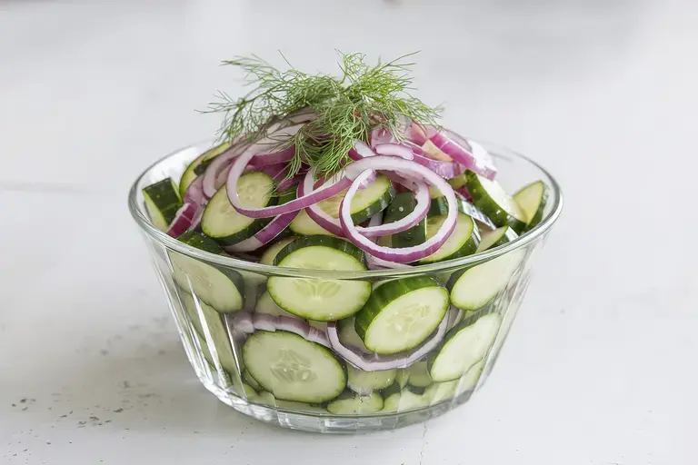 Cucumber and onion salad