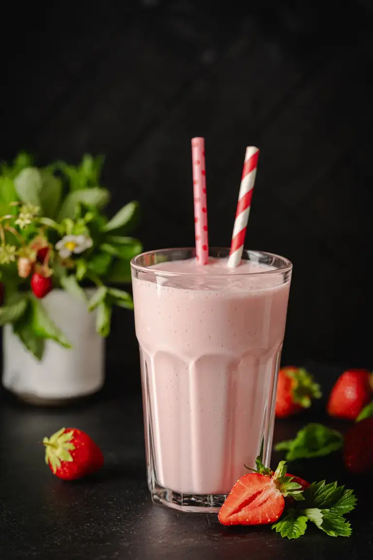 strawberry and pista shake