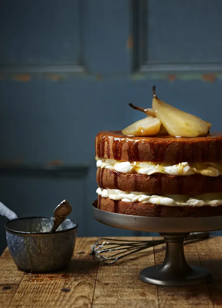 poached pear cake