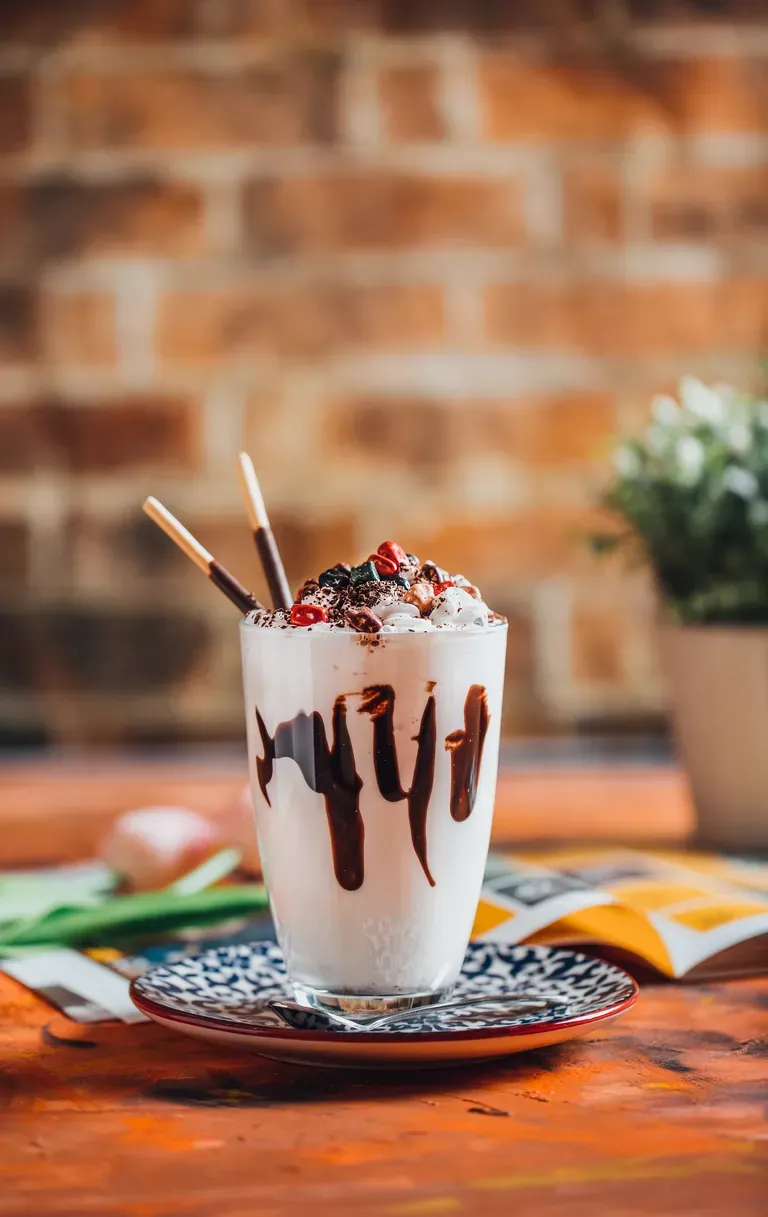 banana and berry chocolaty shake