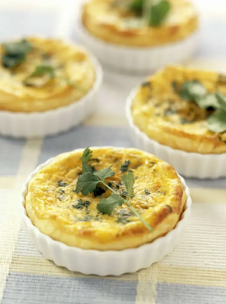 mini egg and chicken pies