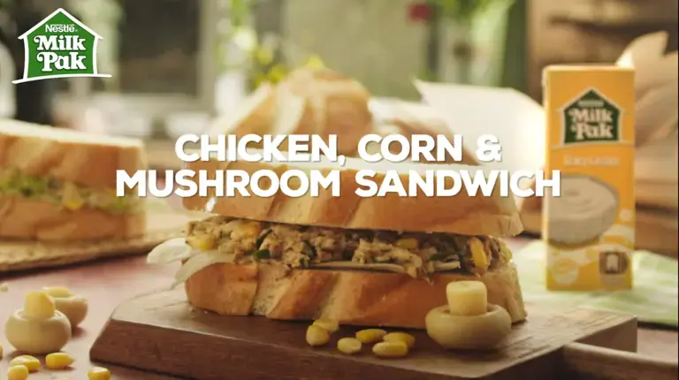 Chicken, Corn and Mushroom Sandwich
