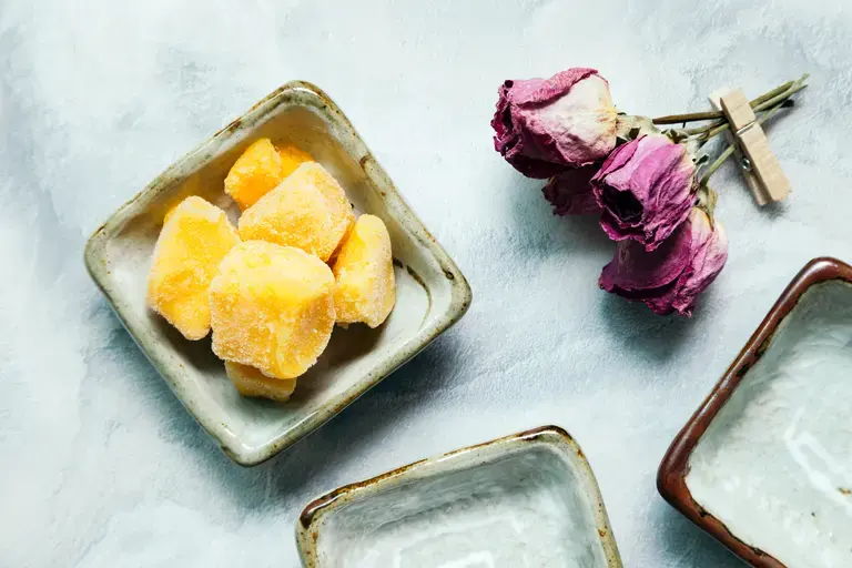 frozen mango coconut bites