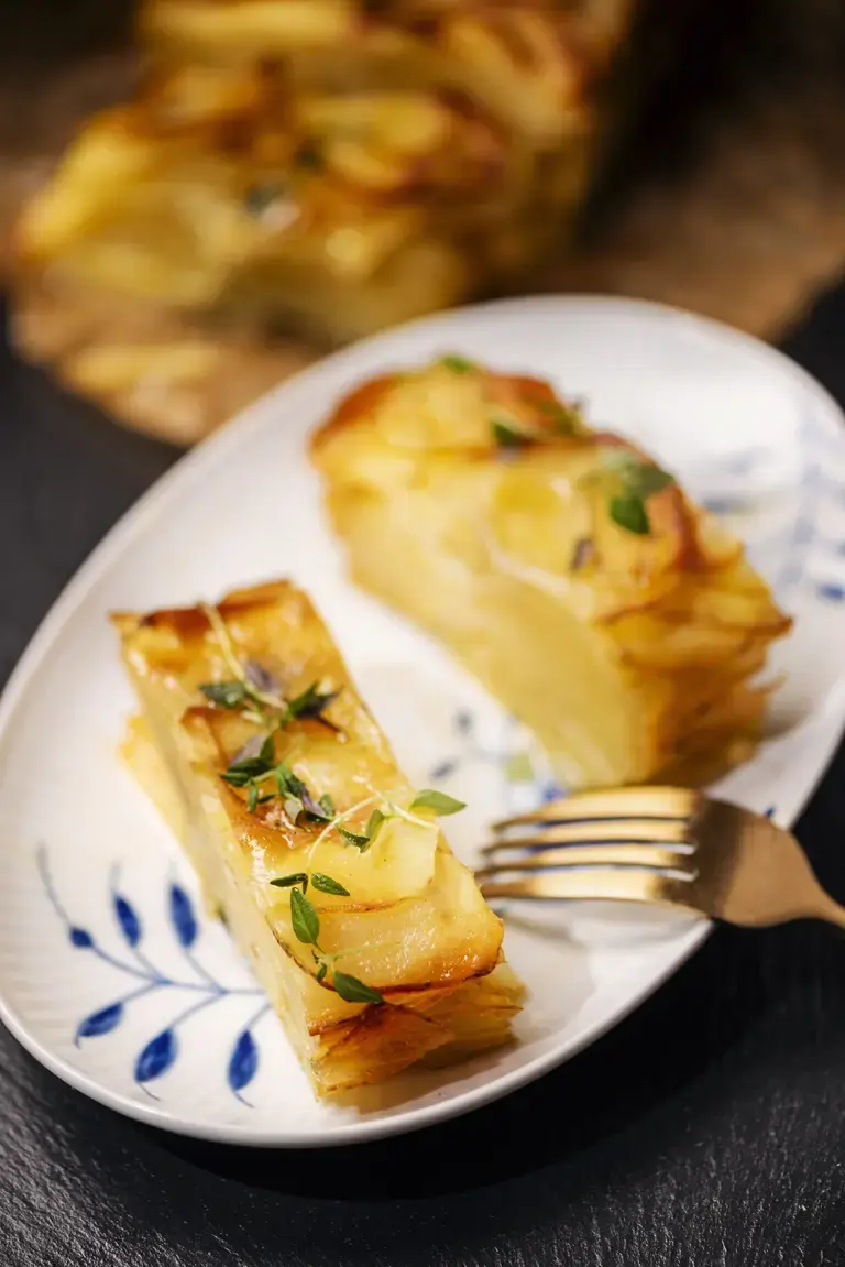 Layered Potatoes With Garlic Herb Butter