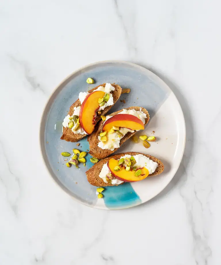 Pistachio &amp; Peach Toast