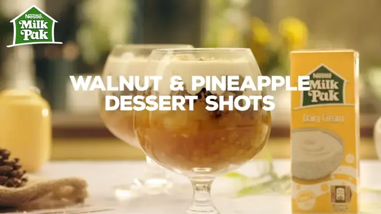 Walnut and Pineapple Dessert shots