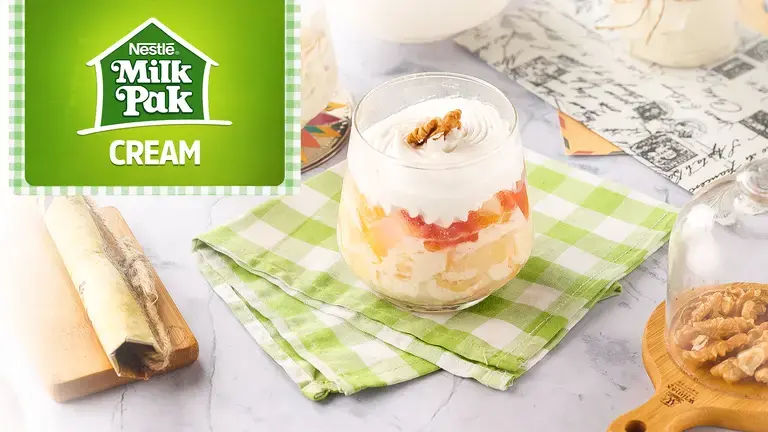 creamy mixed fruit dessert