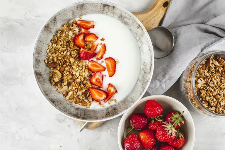 coconut and strawberry bowl