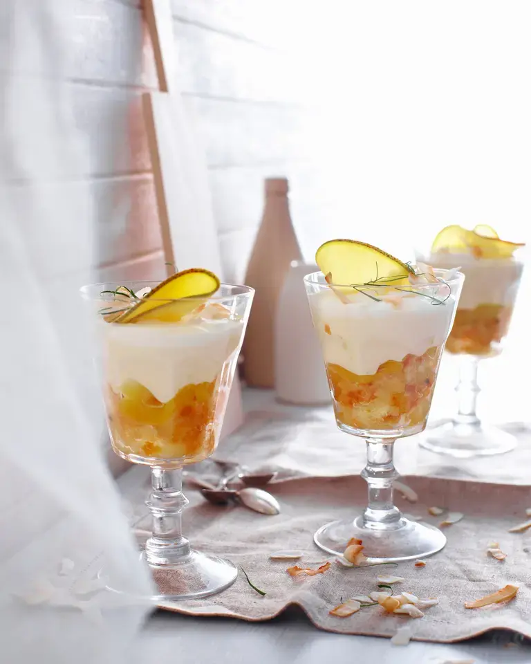 white chocolate and mango trifle