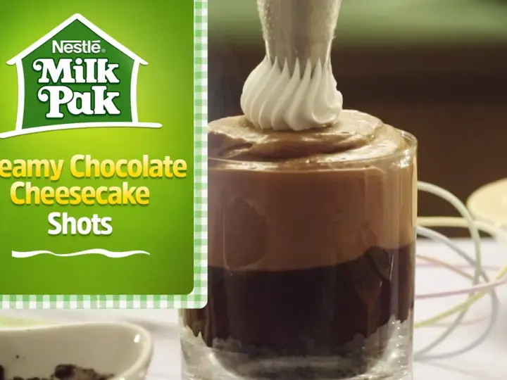 Creamy chocolate cheesecake shots