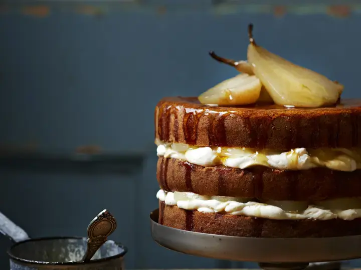poached pear cake