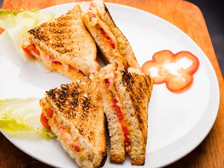 Melted Cheese and Refried Bean Sandwiches