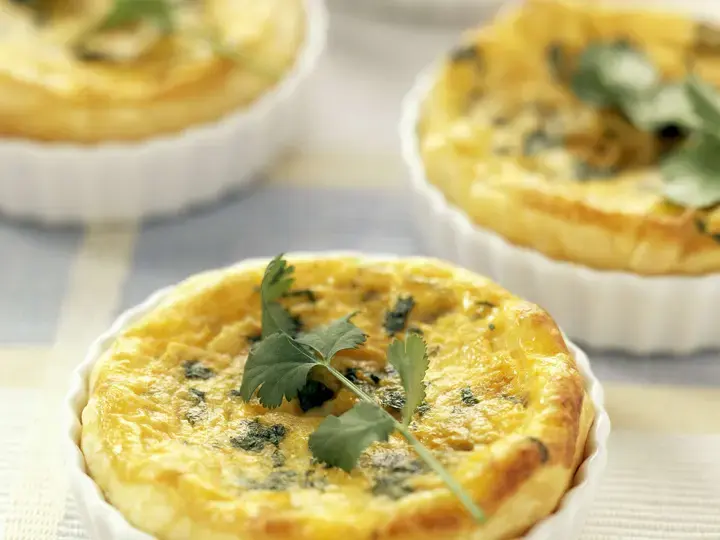 mini egg and chicken pies