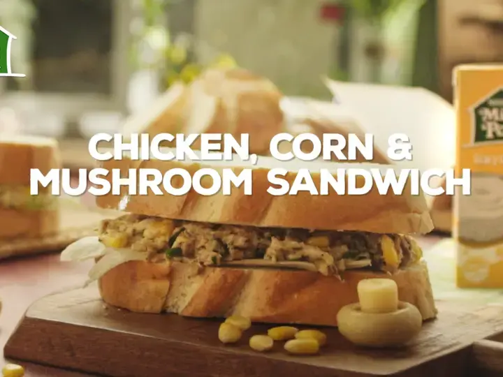 Chicken, Corn and Mushroom Sandwich