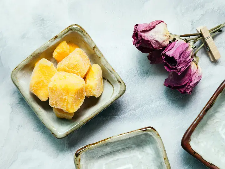 frozen mango coconut bites