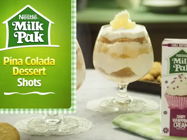 Pinacolada dessert shots